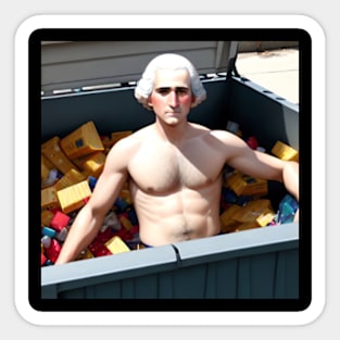 Shirtless Washington In A Dumpster Sticker